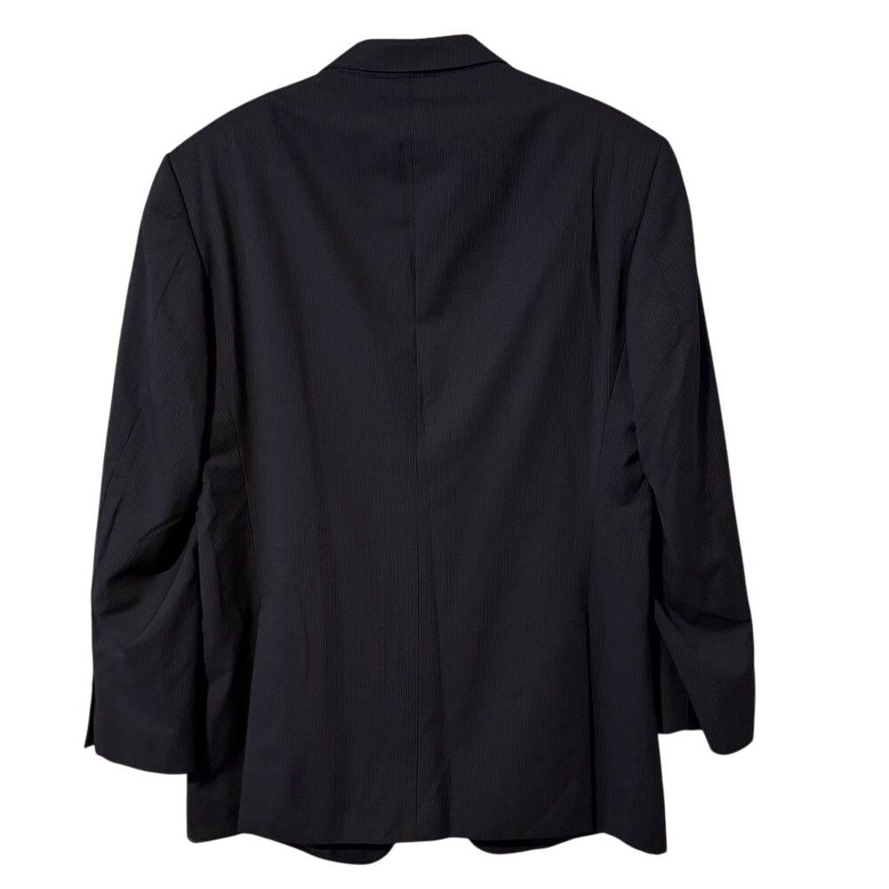 Armani Collezioni Men's Black Striped Wool Blazer Jacket 44r Formal - Picture 4 of 9